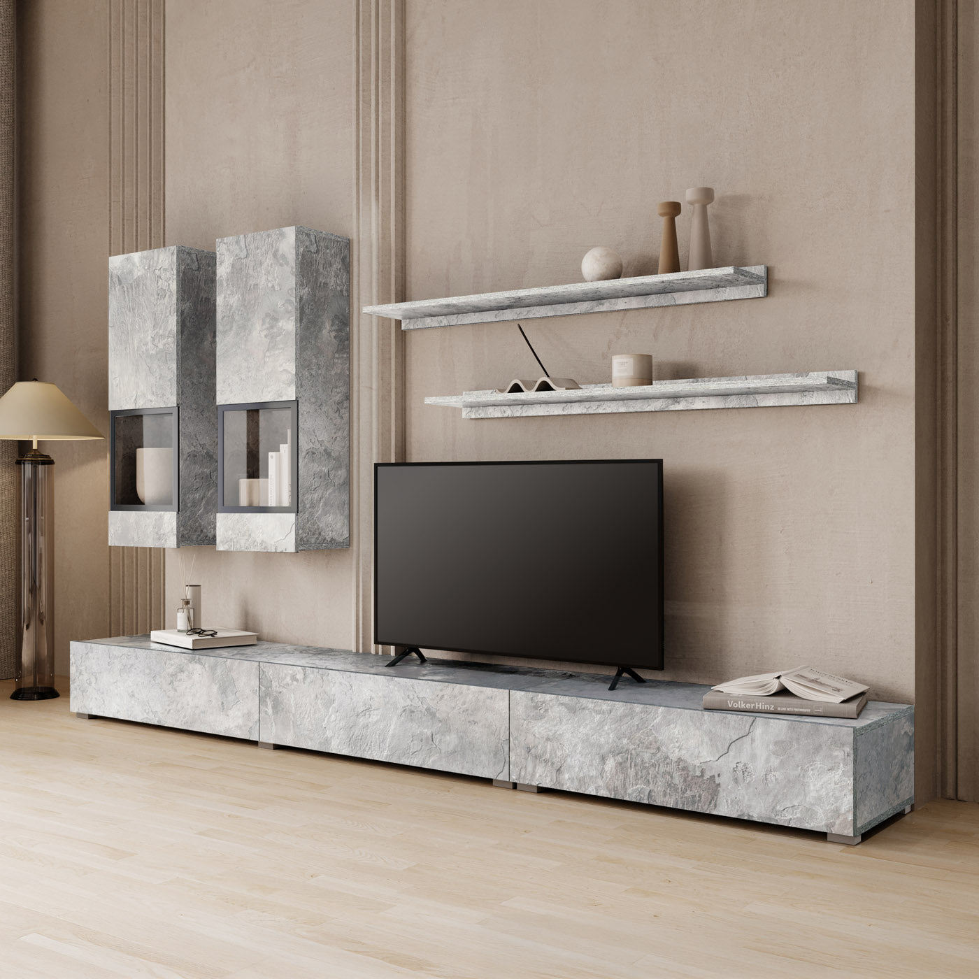 Sienas bloks Barots 270/41 cm gaišs betons/melns - N1 Home