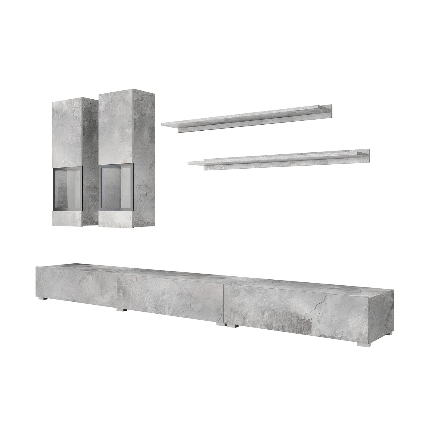 Sienas bloks Barots 270/41 cm gaišs betons/melns - N1 Home