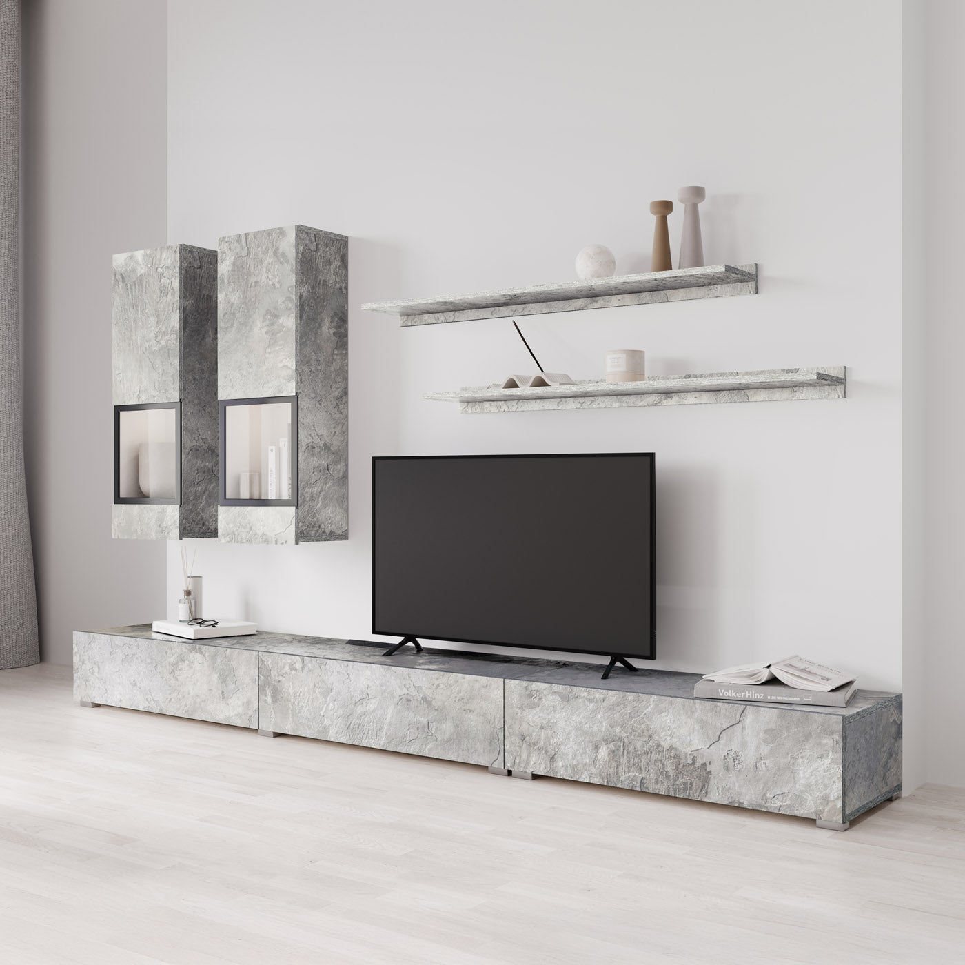 Sienas bloks Barots 270/41 cm gaišs betons/melns - N1 Home