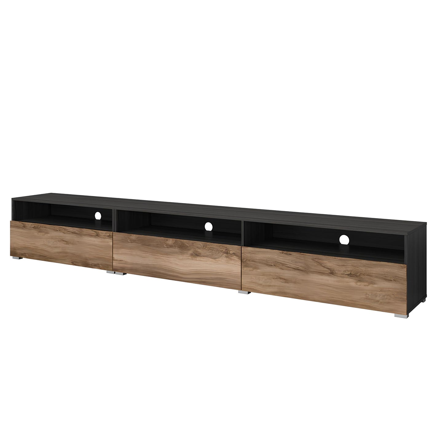 TV skapis Barots 270/41/42 cm satīna nussbaum/melns/touchwood - N1 Home