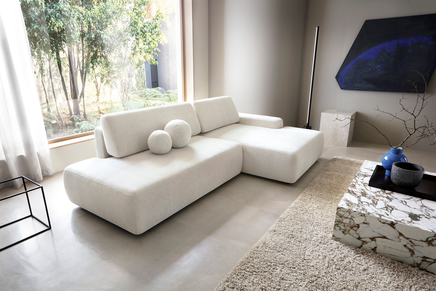 Dīvāns Boul 276/164/68 cm krēms - N1 Home