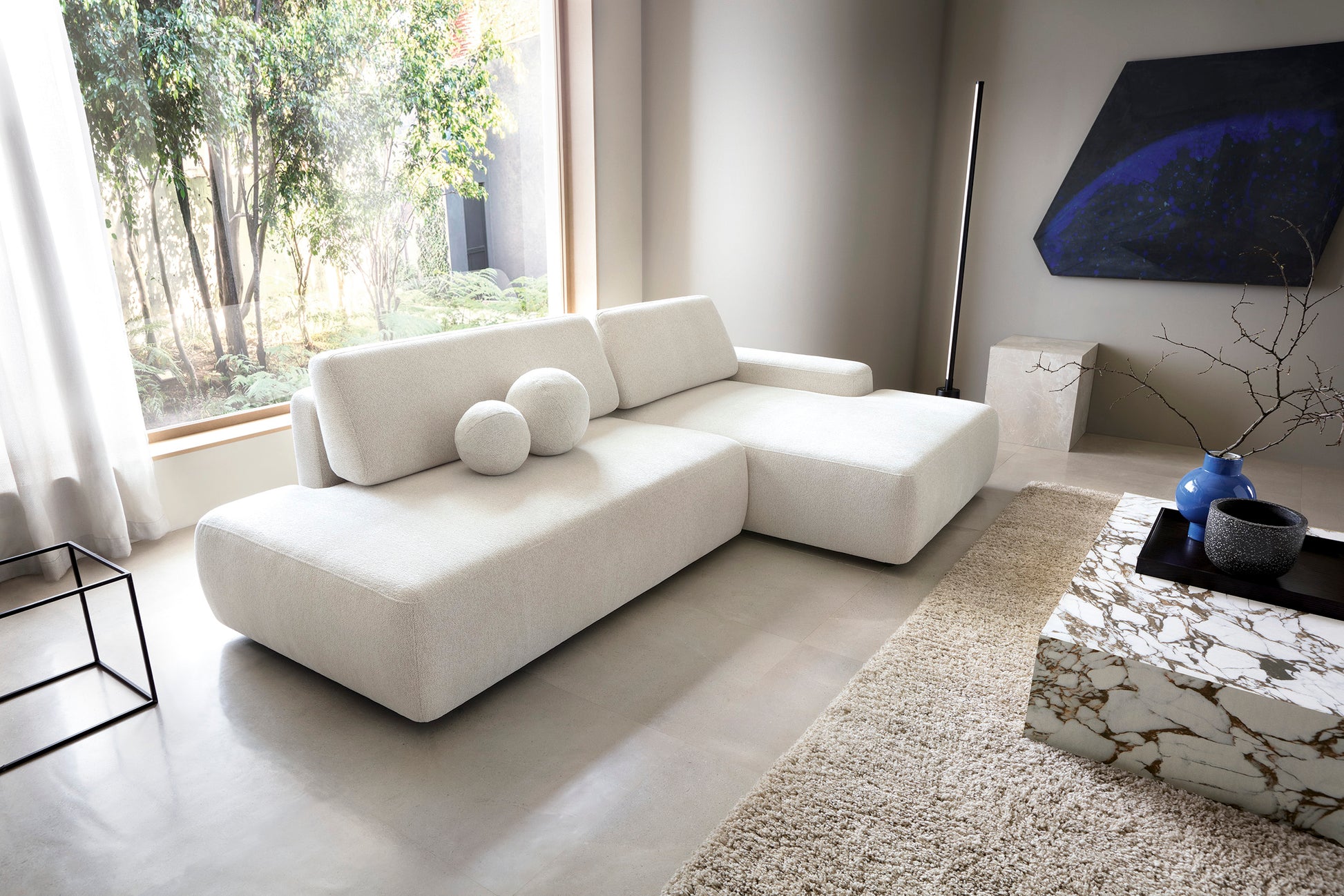 Dīvāns Boul 276/164/68 cm krēms - N1 Home