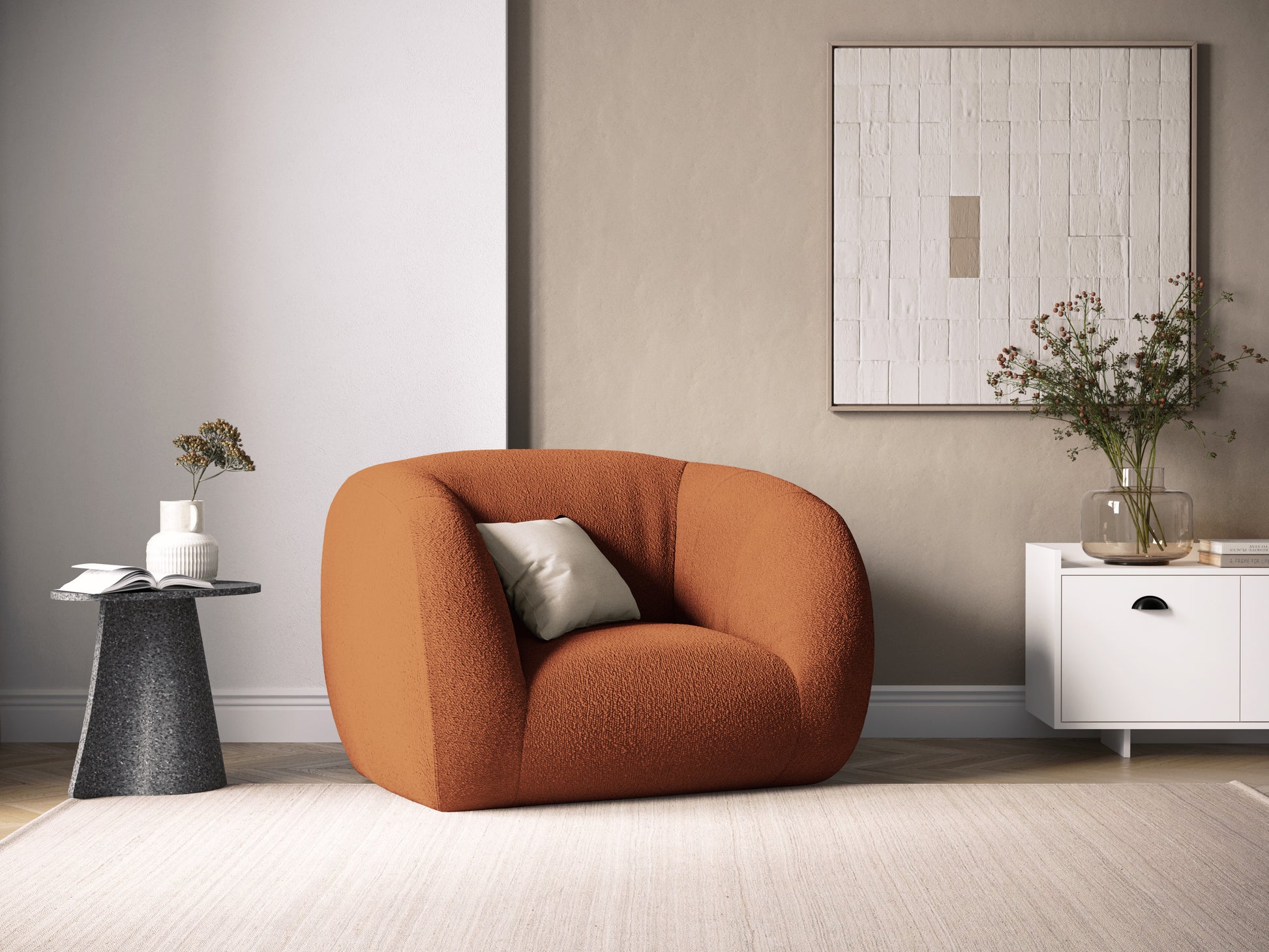 Atzveltnes krēsls Cosmopolitan Design Essen 130x95x86 cm terrakota - N1 Home
