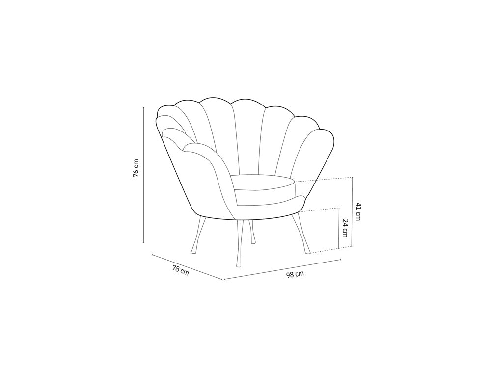 Krēsls Kingston Cosmopolitan design 98x78x76 cm Riv 81 - N1 Home