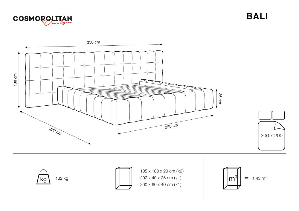 Gulta Bali Cosmopolitan design 140/160/180/200 x 200 cm Blu 89 - N1 Home
