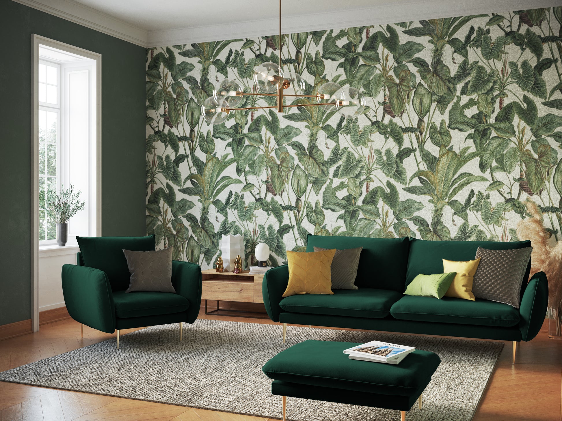 Sols Cosmopolitan Design Vienna 100x80x43 cm tumsī zaļs - N1 Home