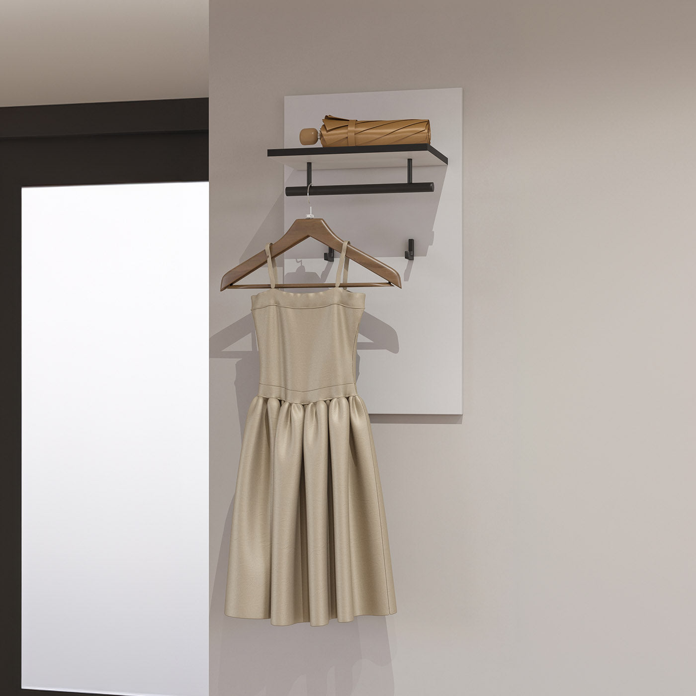 Sienas panelis ar āķiem Krosit kolekcija 40/70/20 cm balts - N1 Home