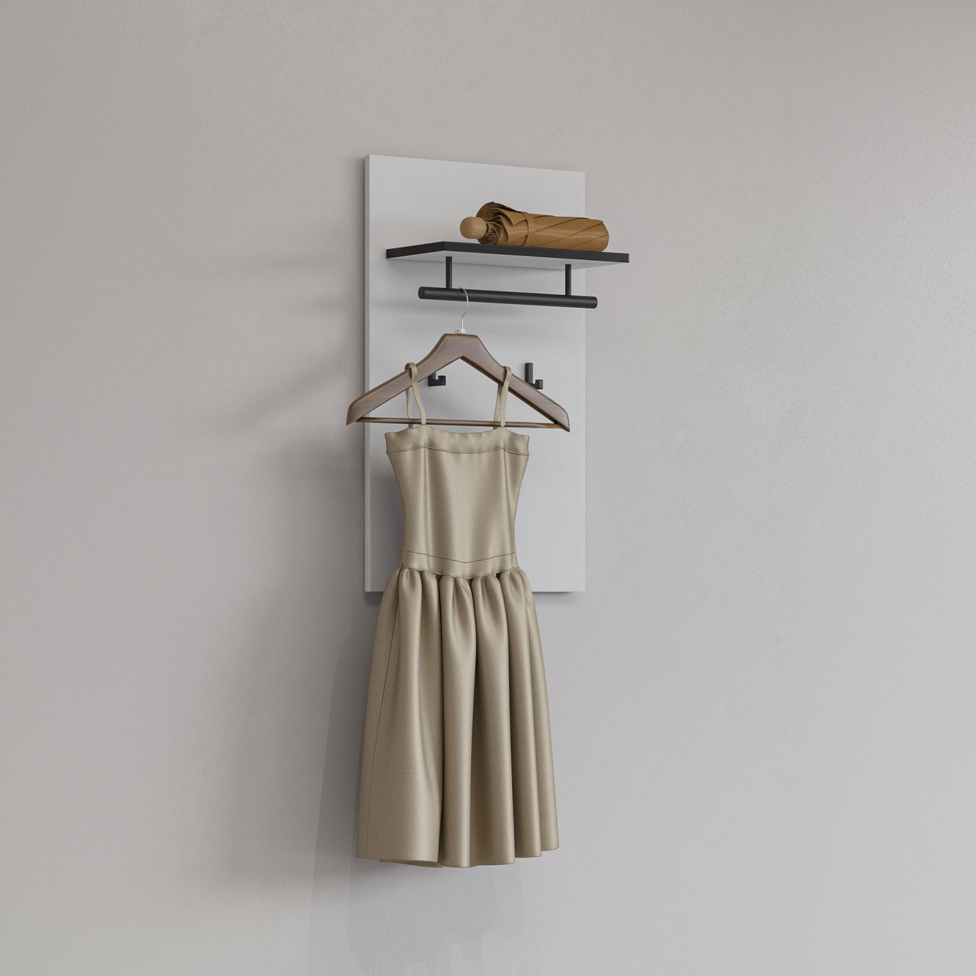 Sienas panelis ar āķiem Krosit kolekcija 40/70/20 cm balts - N1 Home