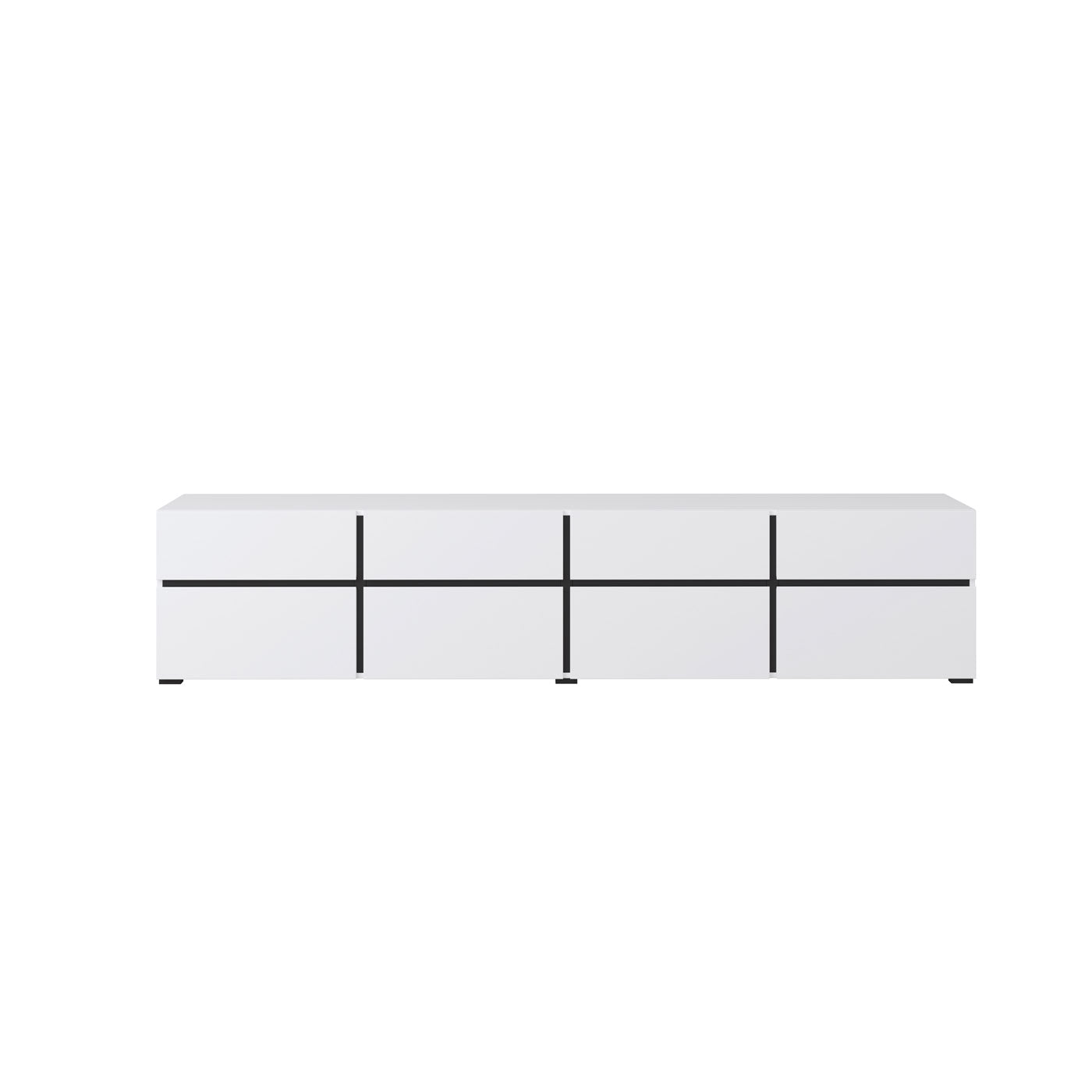 TV skapis Krosit kolekcija 225/48/40 cm balts/melns - N1 Home