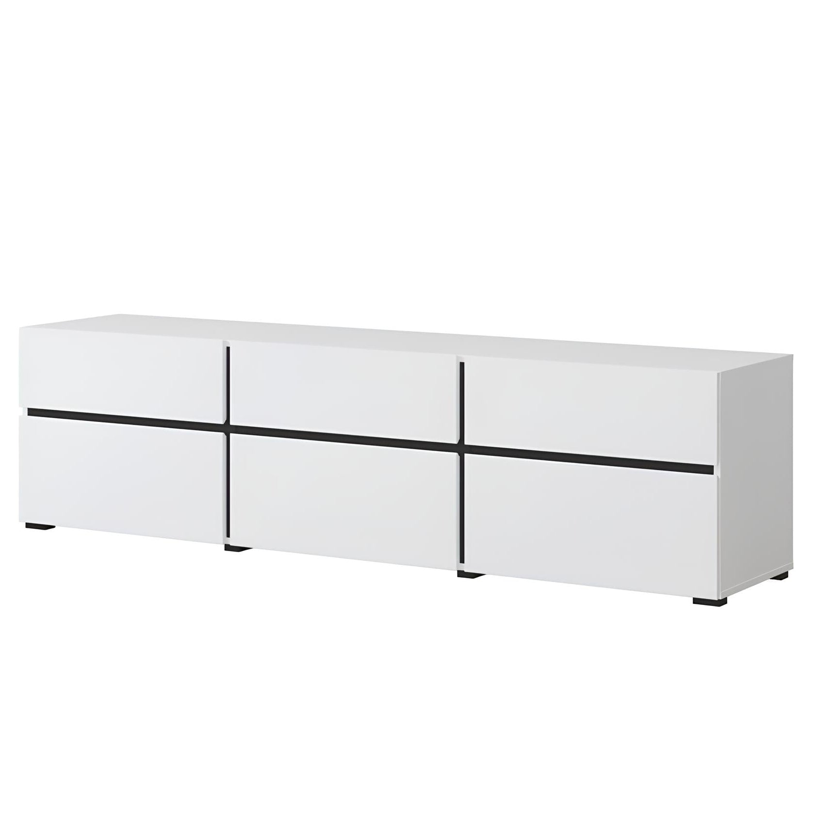 TV skapis Krosit kolekcija 180/40/48 cm melns/balts - N1 Home