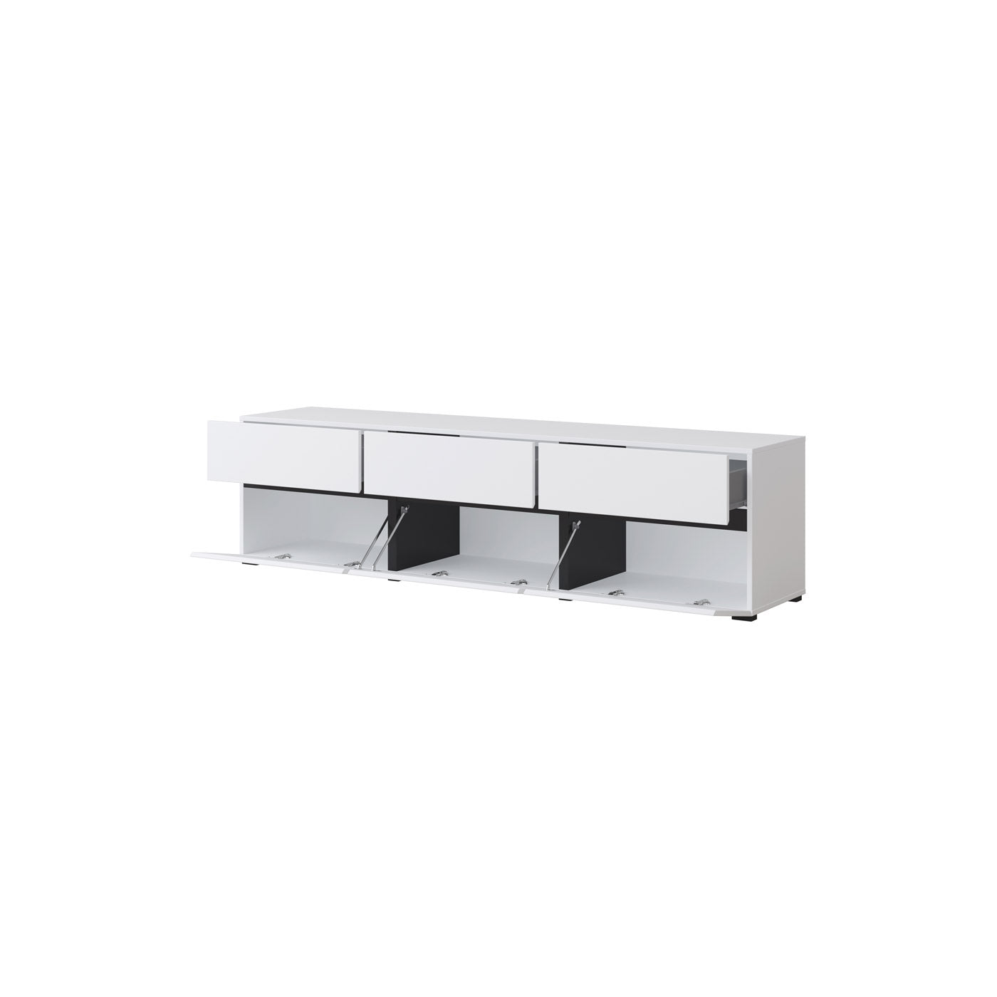 TV skapis Krosit kolekcija 180/40/48 cm melns/balts - N1 Home