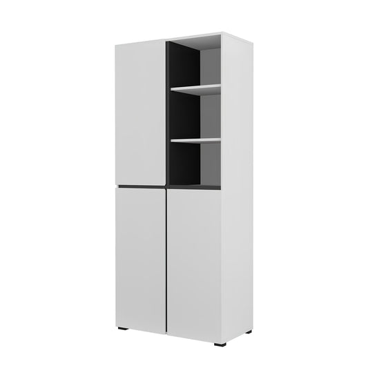 Skapis Krosit kolekcija 79/183/40 cm balts/melns - N1 Home