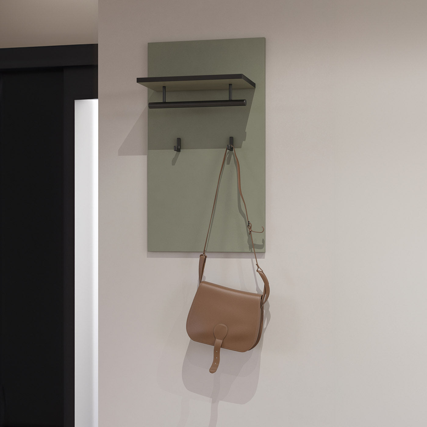 Sienas panelis ar āķiem Krosit kolekcija 40/70/20 cm zaļs - N1 Home