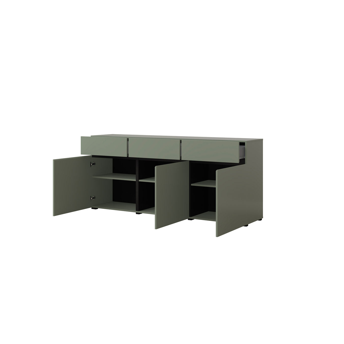 Kumode Krosit kolekcija 180/78/40 cm zaļs/melns - N1 Home