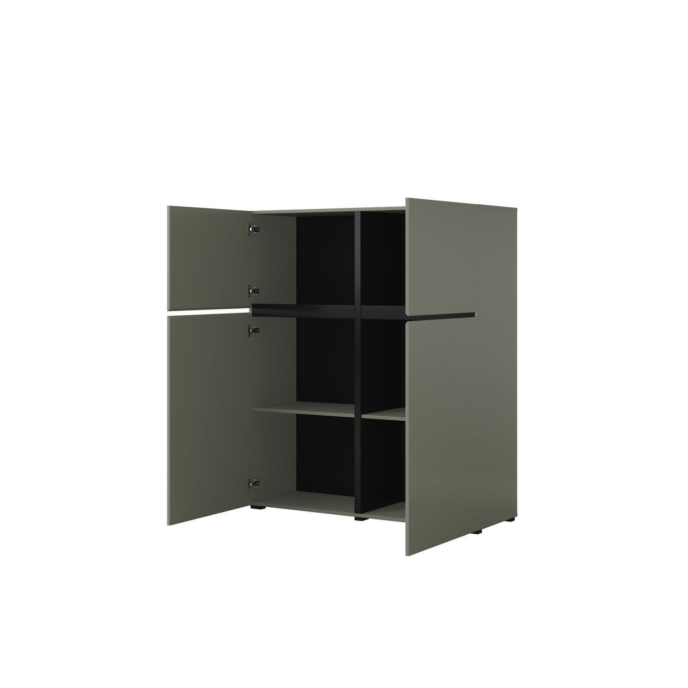 Kumode Krosit kolekcija 119/139/40 cm zaļs/melns - N1 Home