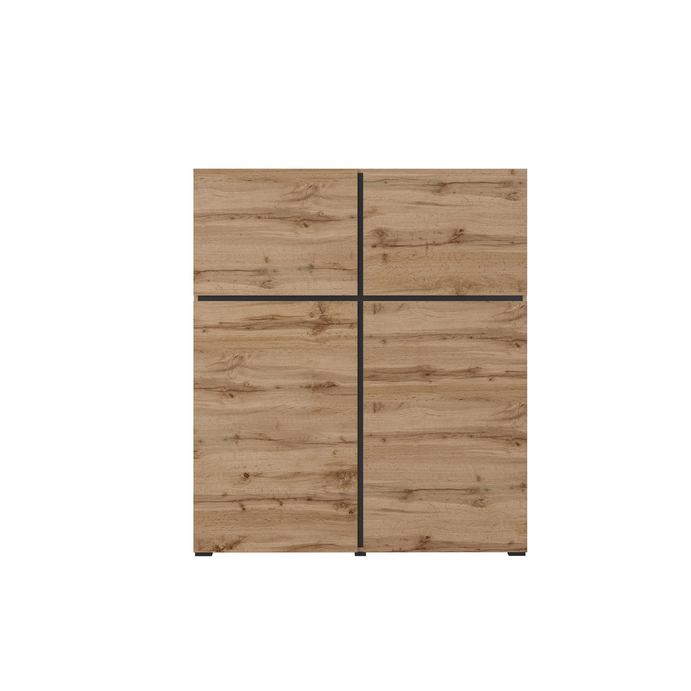 Kumode Krosit kolekcija 119/139/40 cm Votan ozols/melns - N1 Home