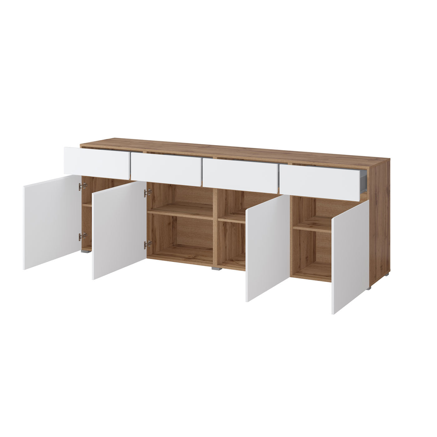 Kumode Krosit kolekcija 225/78/40 cm Votan ozols/balts - N1 Home