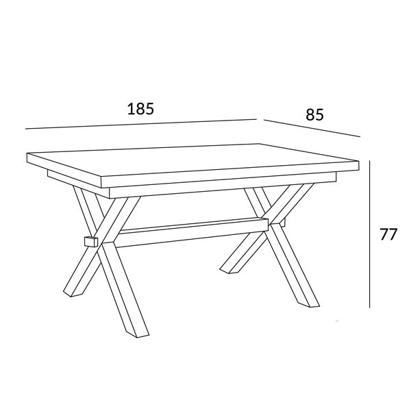 CROSS galds Pagarināmais galds melns + catania 145-185x85x77 cm