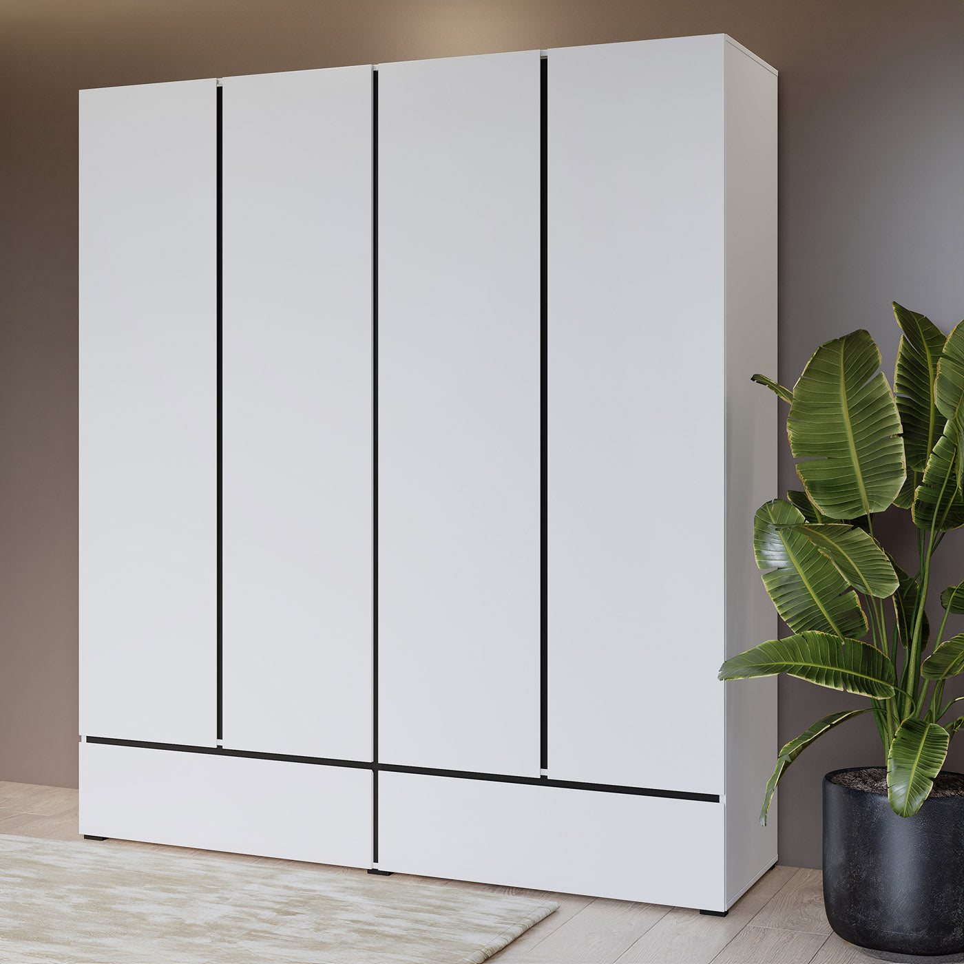 Skapis Krosit kolekcija 89;180/210/60 cm balts/melns - N1 Home