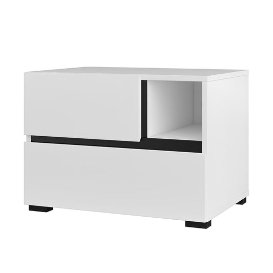 Naktsskapis (2) Krosit kolekcija 55/40/40 cm balts/melns - N1 Home