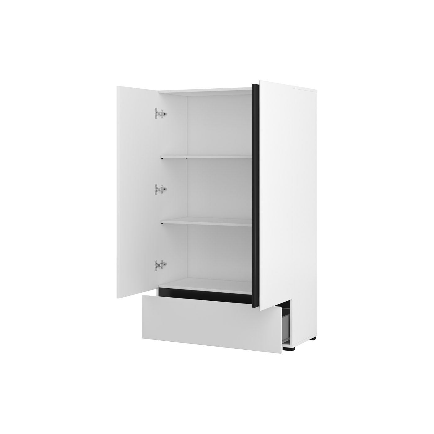 Kumode Krosit kolekcija 80/150/40 cm balts/melns - N1 Home