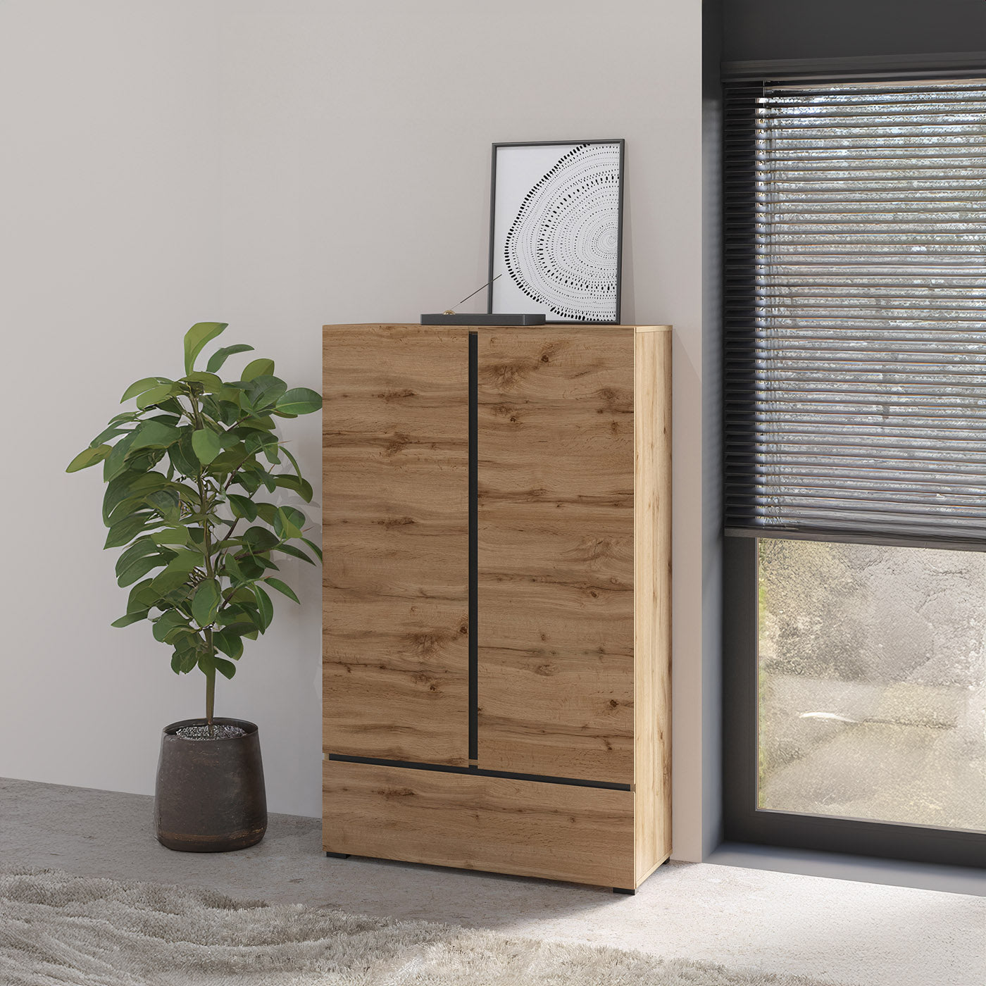 Kumode Krosit kolekcija 80/150/40 cm Votan ozols