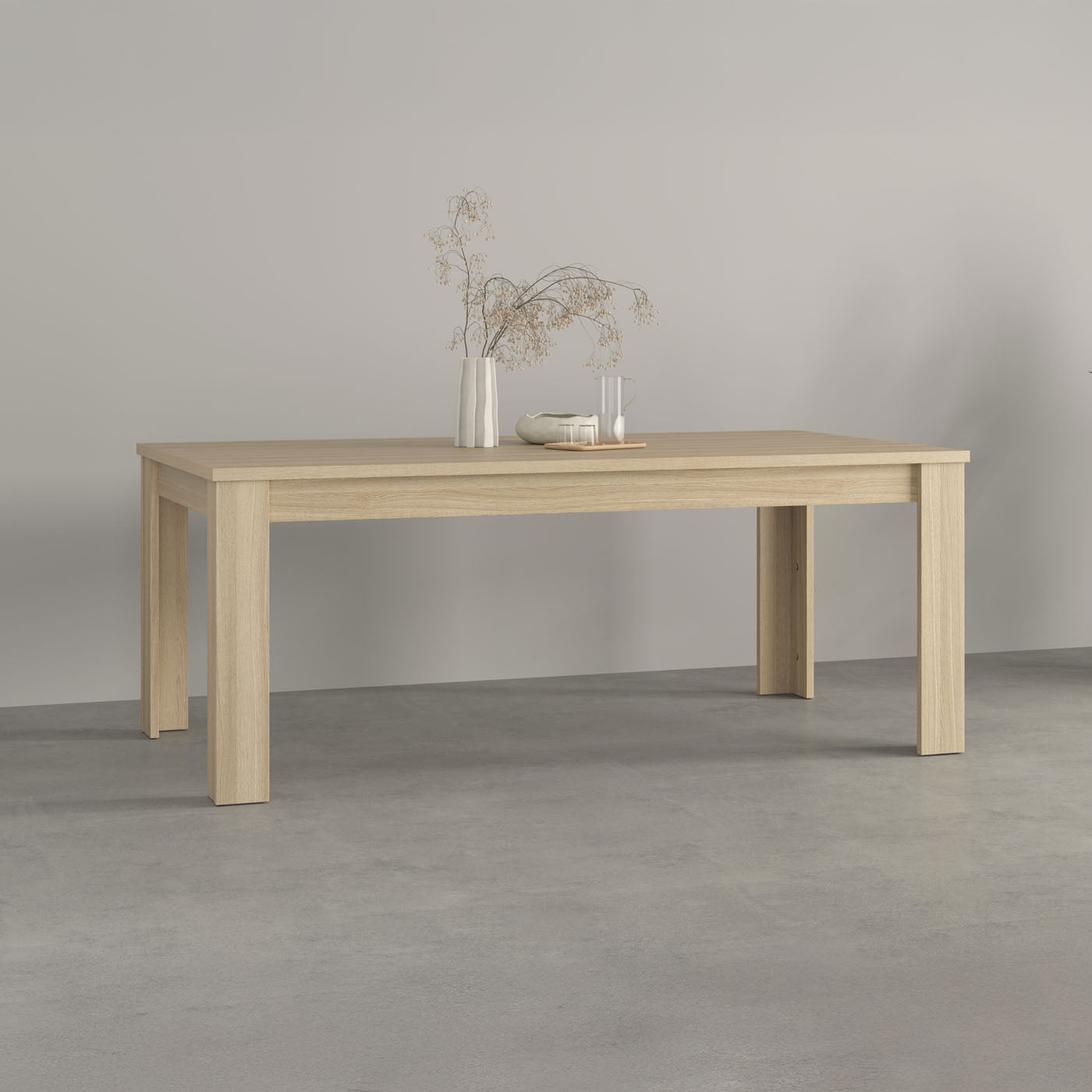 Galds Cabira II 190/100/76 cm elegants ozols/melns - N1 Home