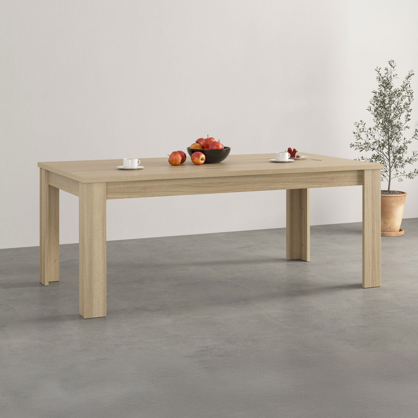 Galds Cabira II 190/100/76 cm elegants ozols/melns - N1 Home
