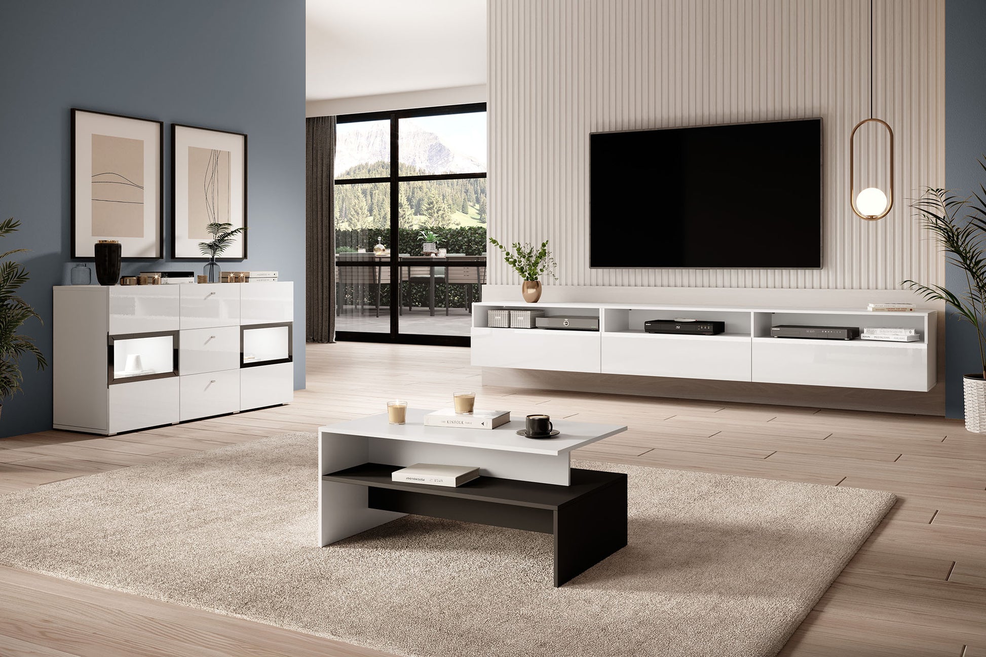 TV skapis Barots 270/41/42 cm balts - N1 Home