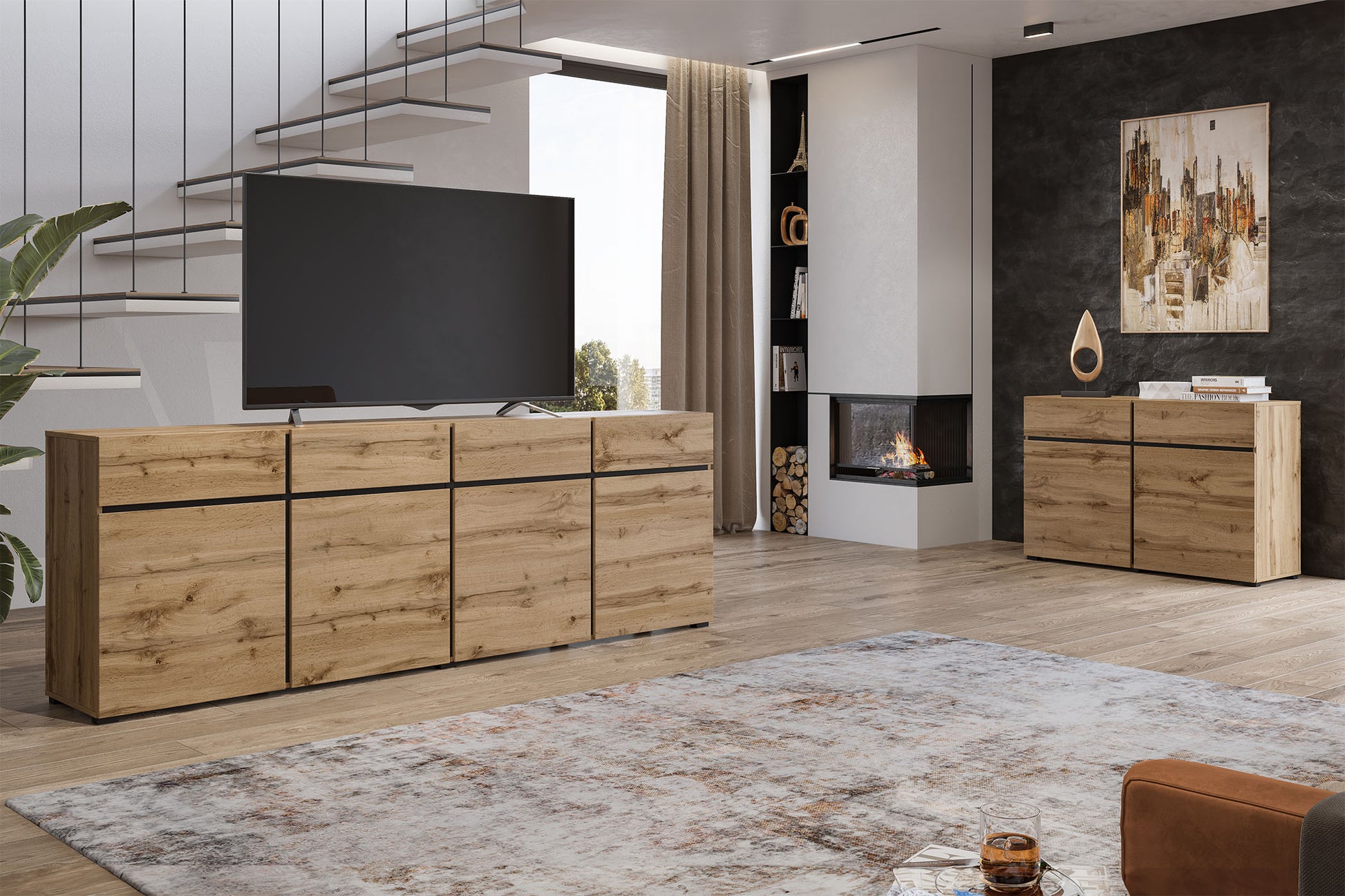 Kumode Krosit kolekcija 119/78/40 cm Votan ozols - N1 Home