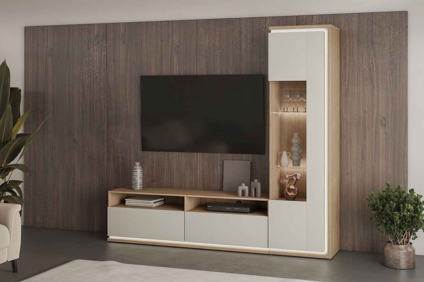 Skapis Dors 55/201/41 cm eļļos ozols/kašmirs