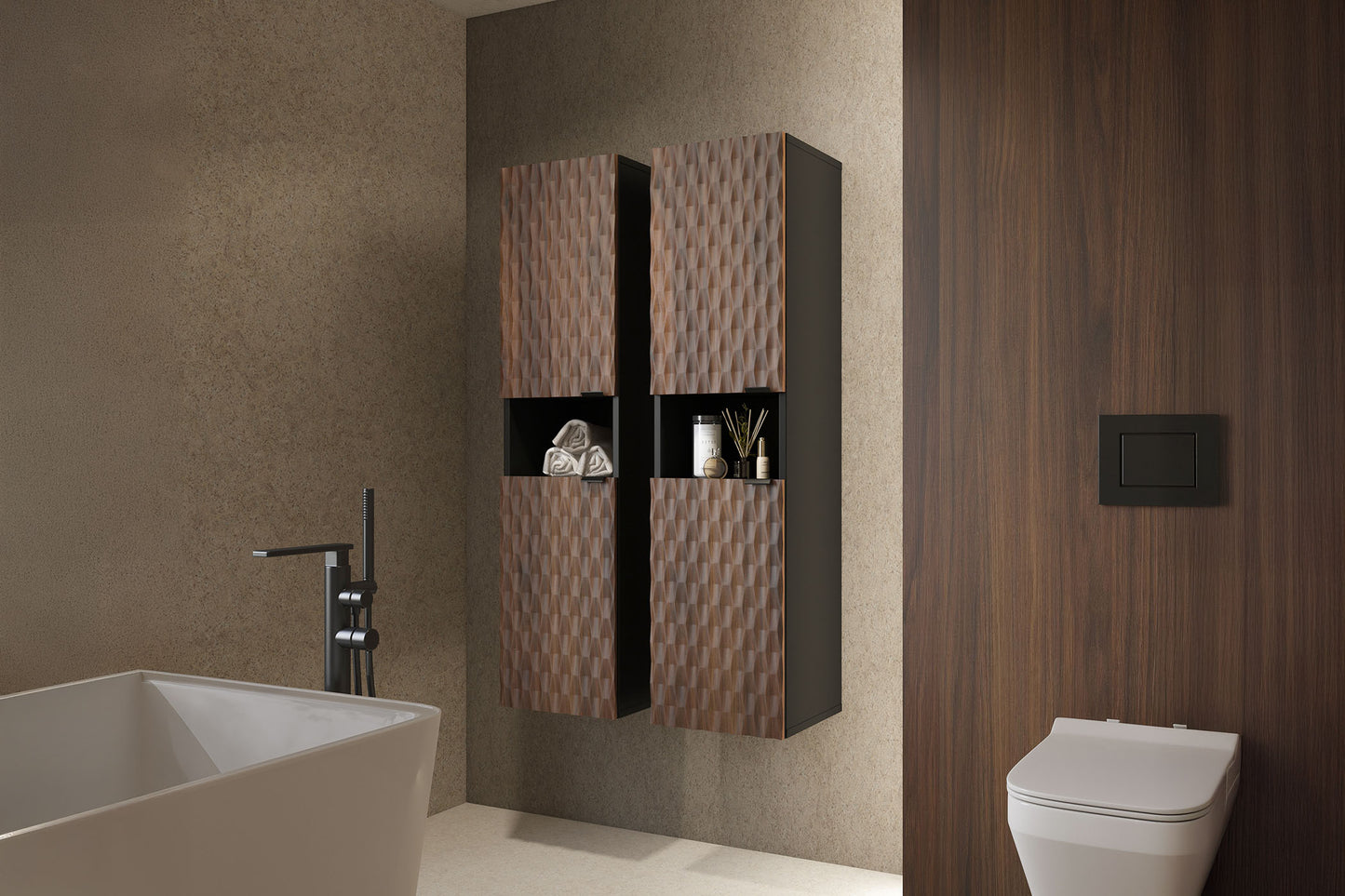 Skapis Enoza 63; 81/40/48 cm Catania/melns oniks