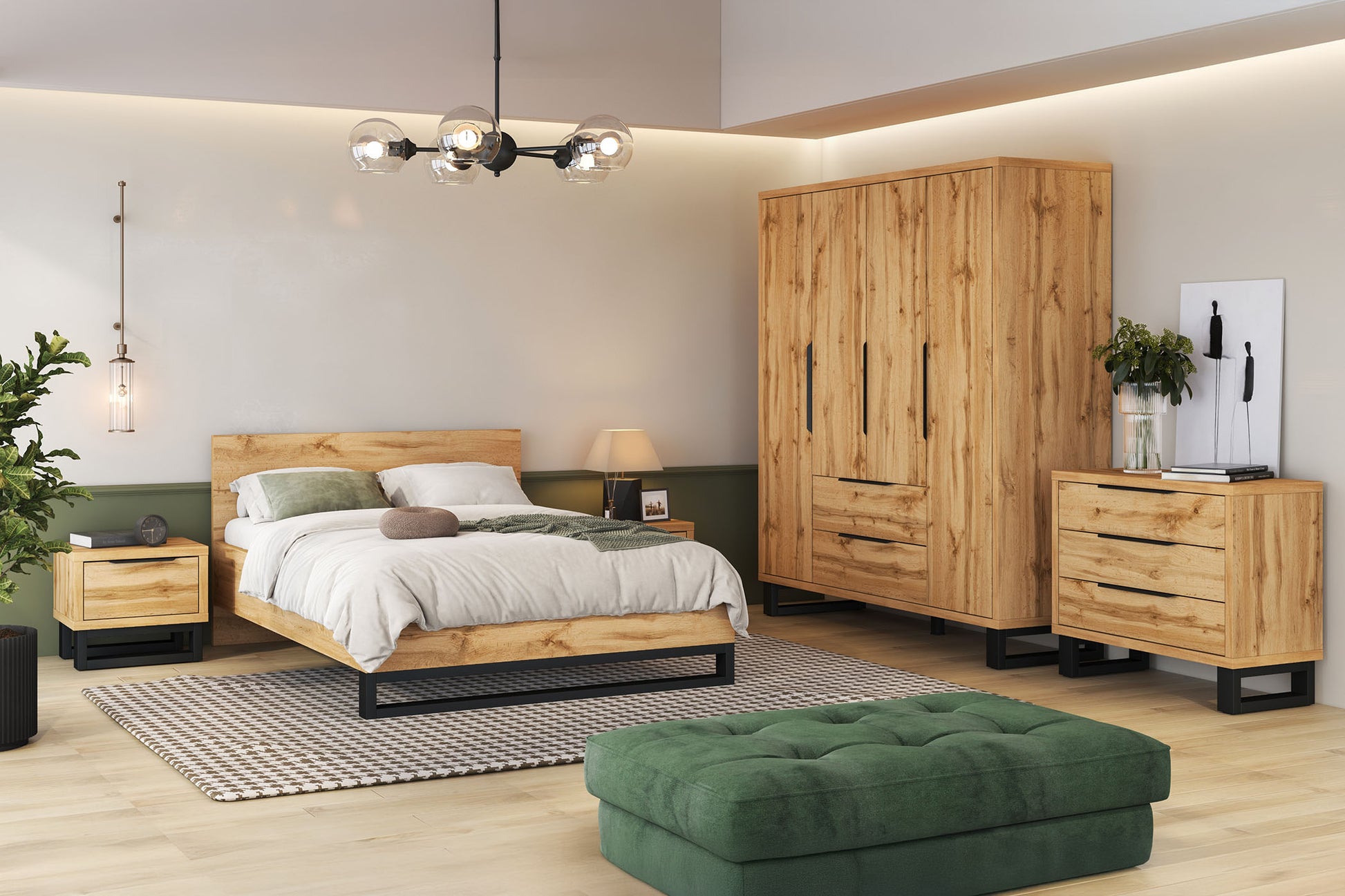 Naktsskapis  Hallis 55/45/49 cm Votan ozols - N1 Home