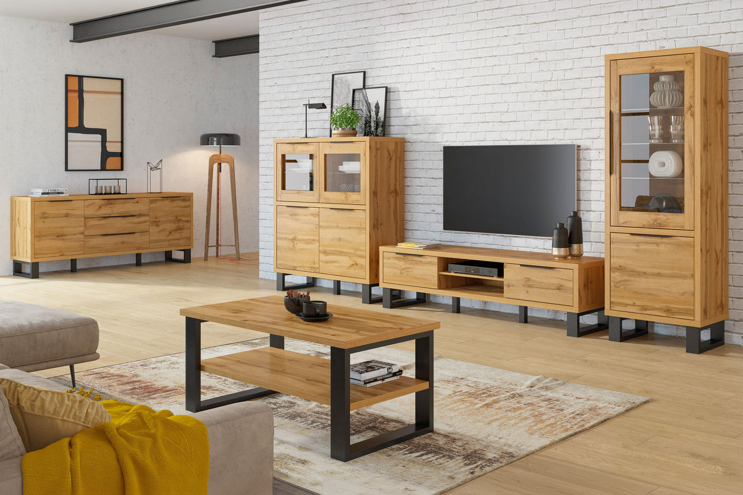 Skapis Hallis 99/190/60 cm Votan ozols - N1 Home