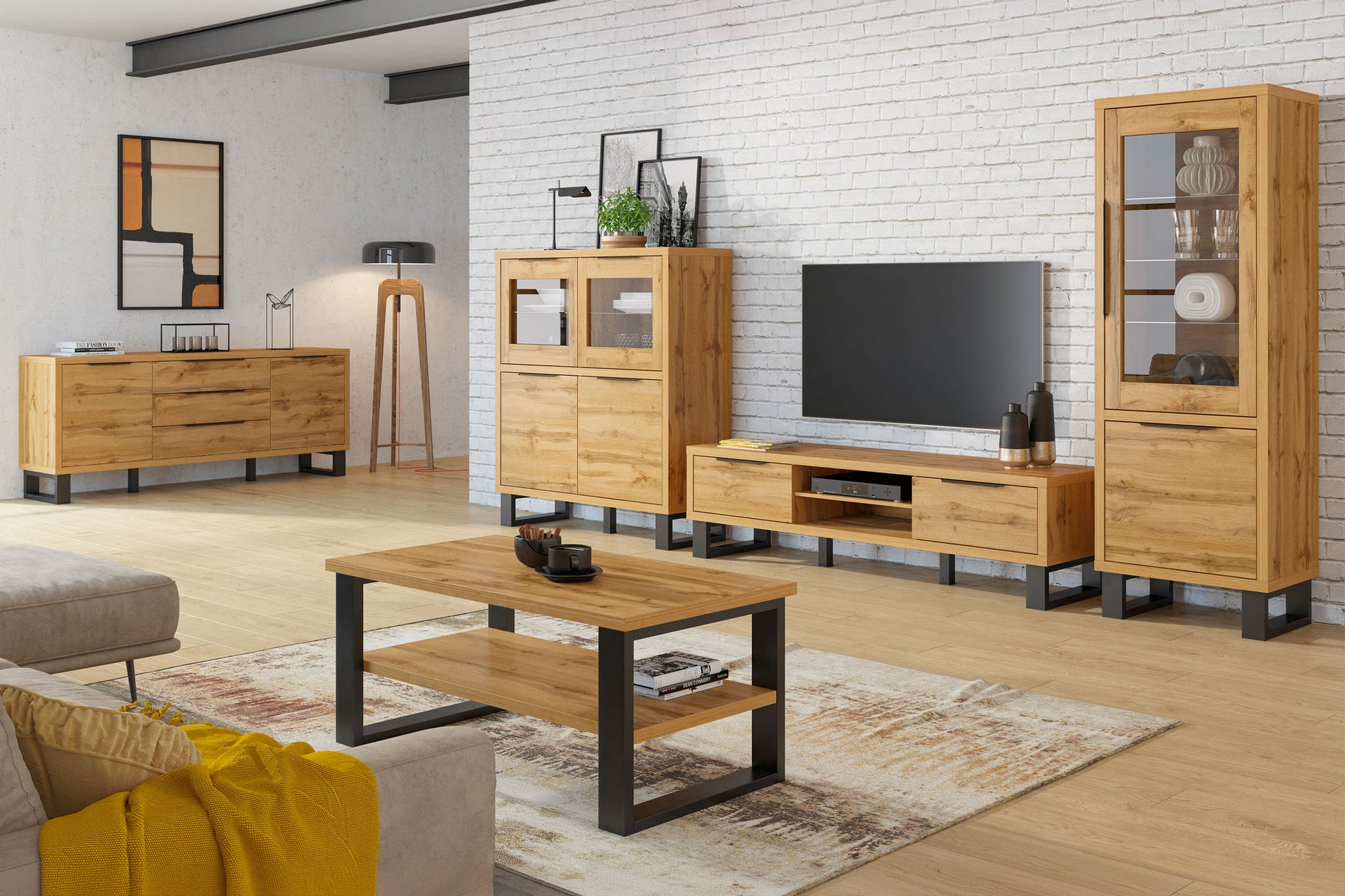 Skapis Hallis 99/190/60 cm Votan ozols - N1 Home