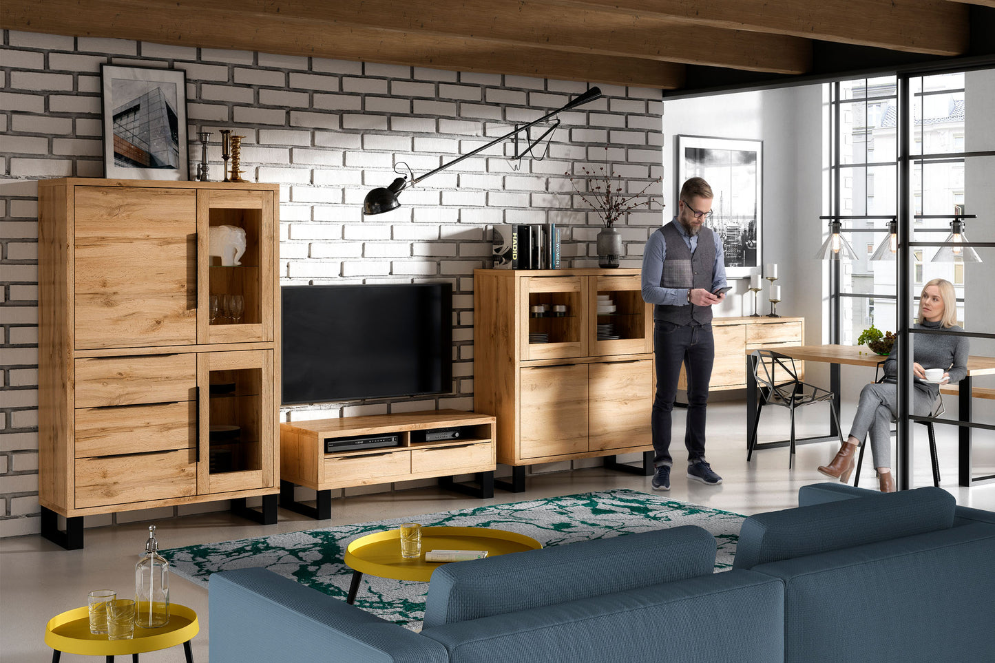 Skapis Hallis 99/190/60 cm Votan ozols - N1 Home