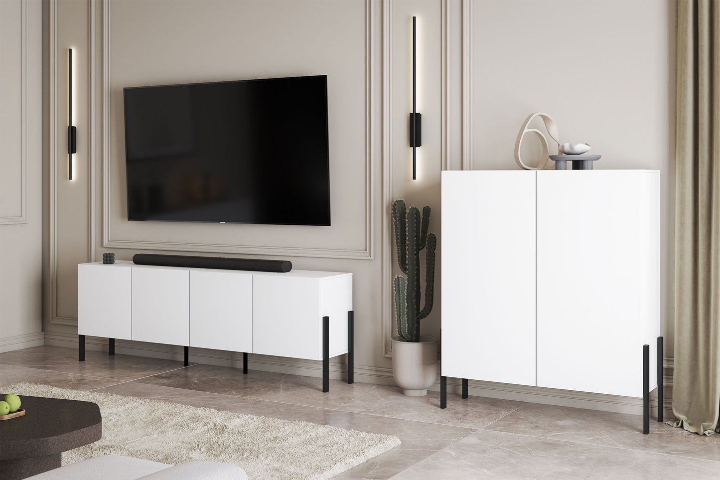 Kumode Jukka 204/70/40 cm balts - N1 Home