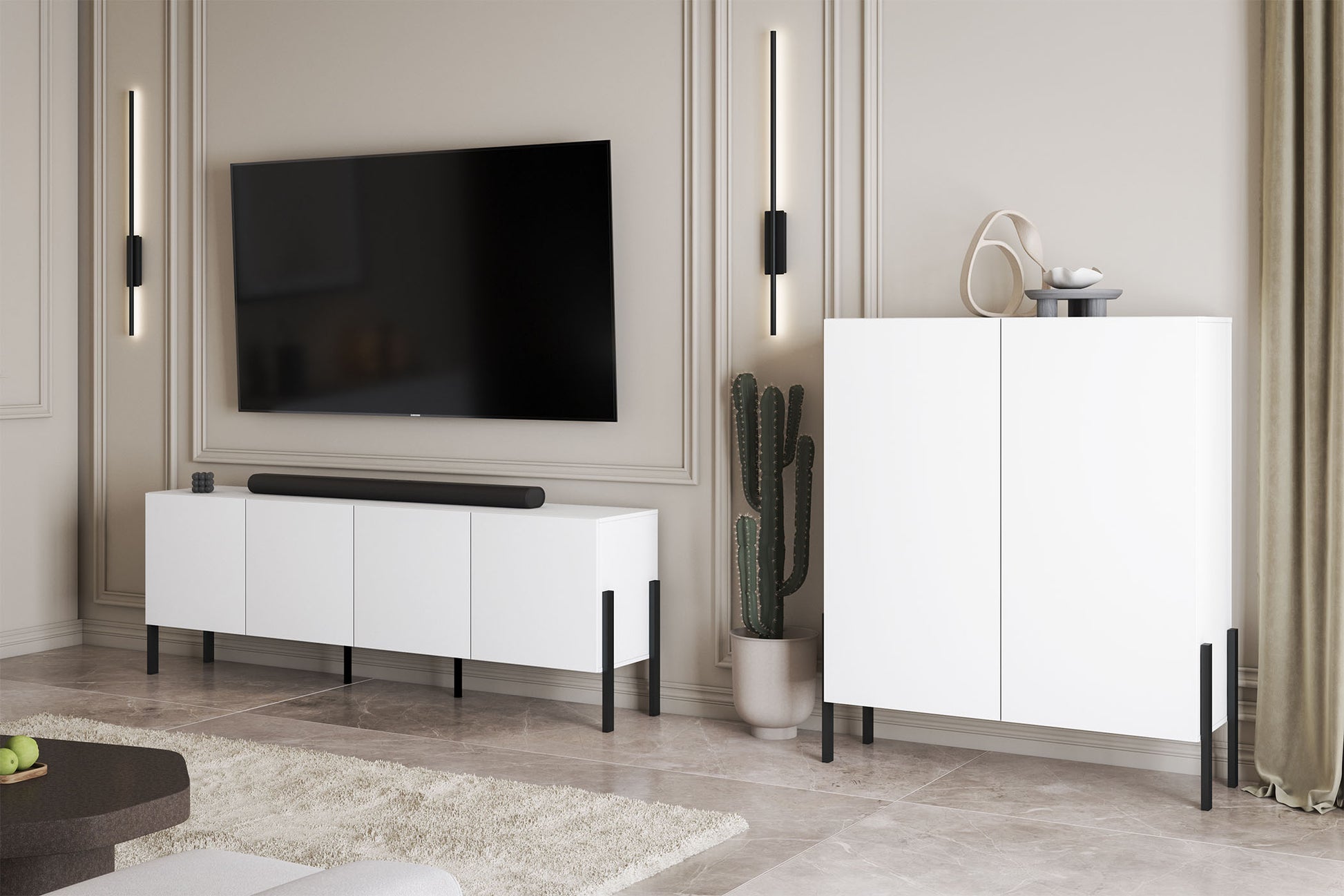 Kumode Jukka 204/70/40 cm balts - N1 Home