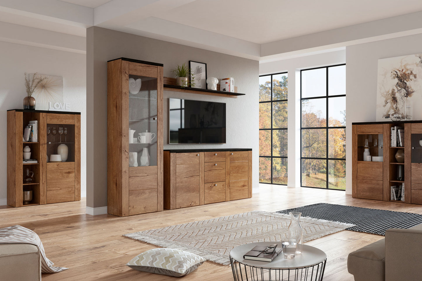 Skapis Laroš 100/37/145 cm Lefkas ozols/pieskārienkoks