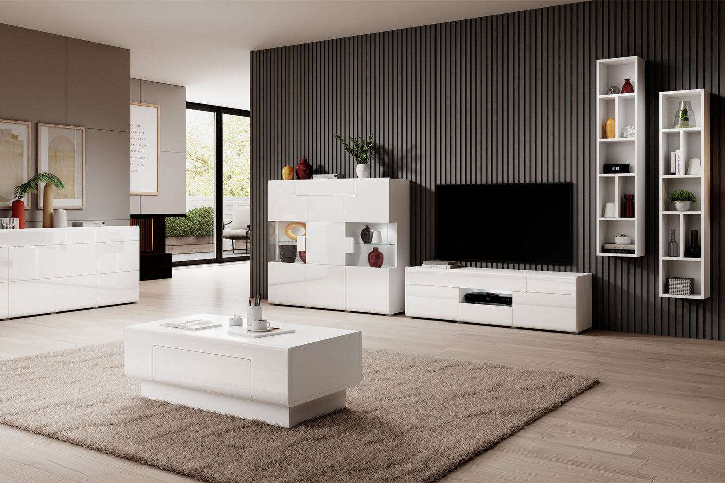 TV skapis Tola 208/39/47 cm balts - N1 Home