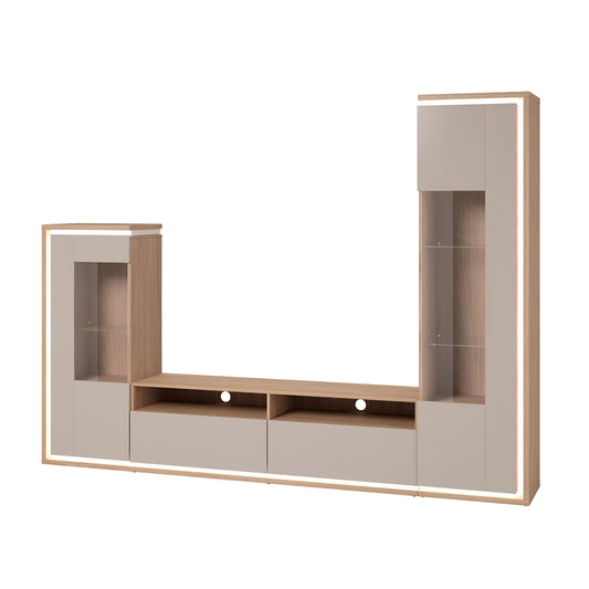 Sienas bloks Dors 270/201/41 cm eļļots ozols/kašmirs - N1 Home