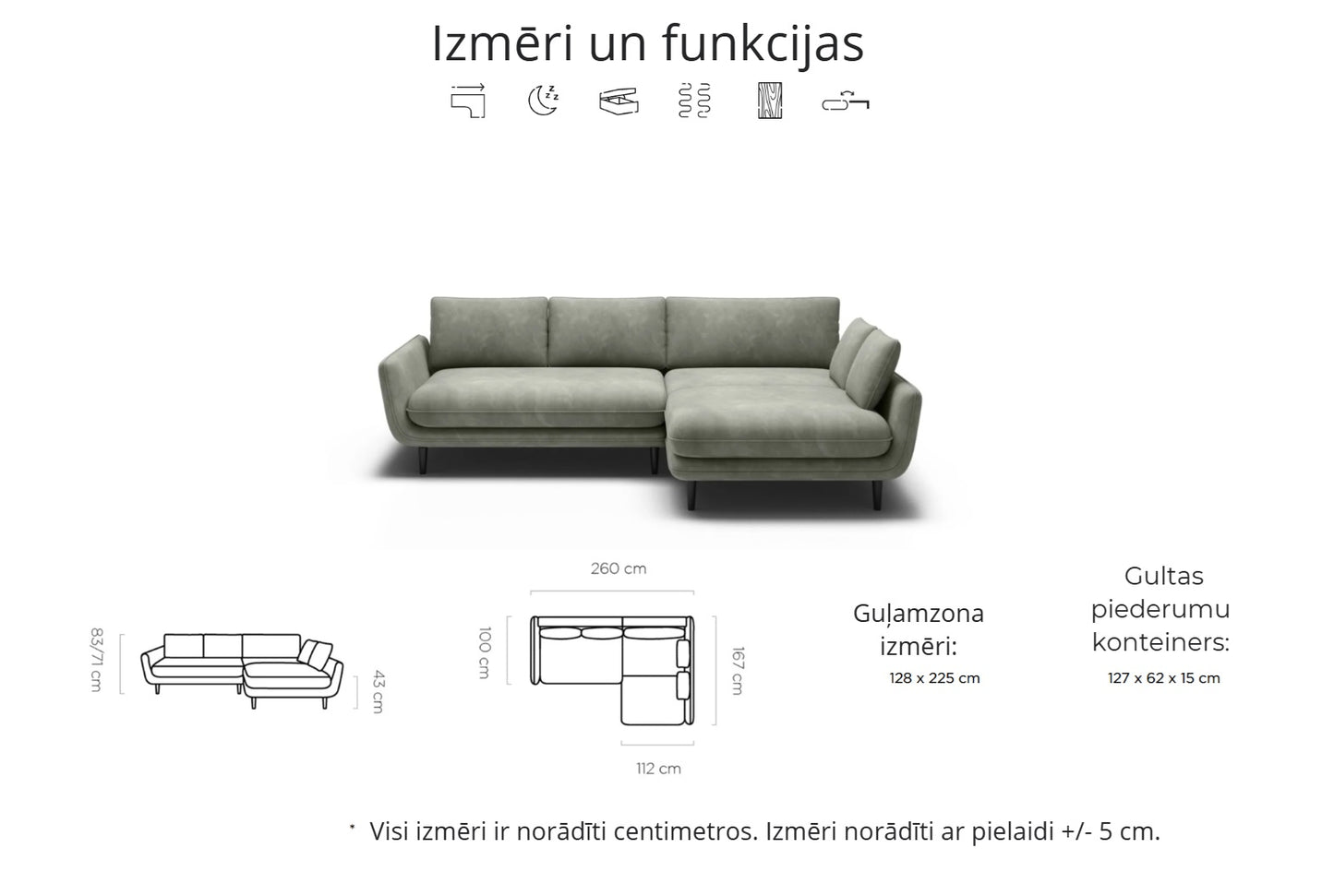 Dīvāns AFA 280/72/185 cm - N1 Home