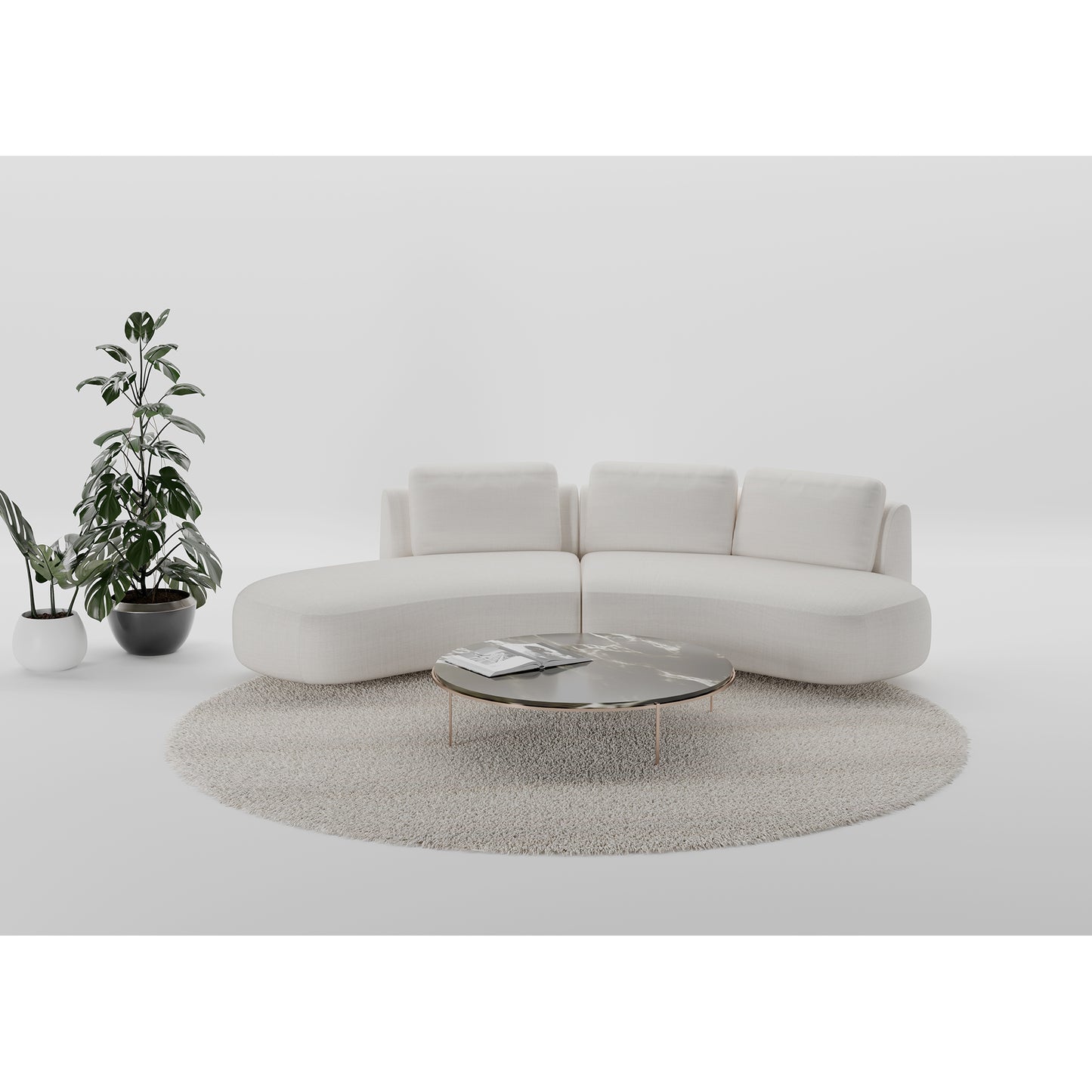 Dīvāns Domani S1 Befame 314/91/144 cm krēms - N1 Home