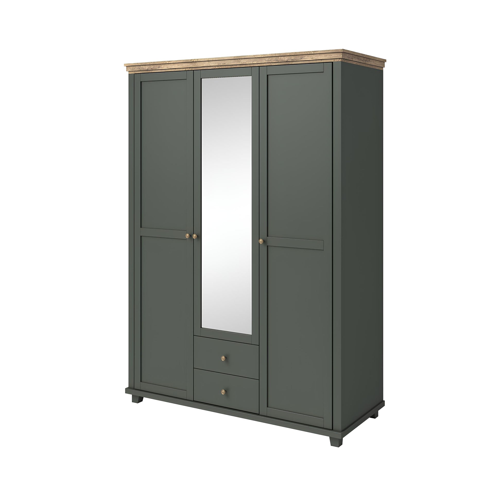Skapis Evtar 154/216/62 cm zaļs/Lefkas ozols - N1 Home