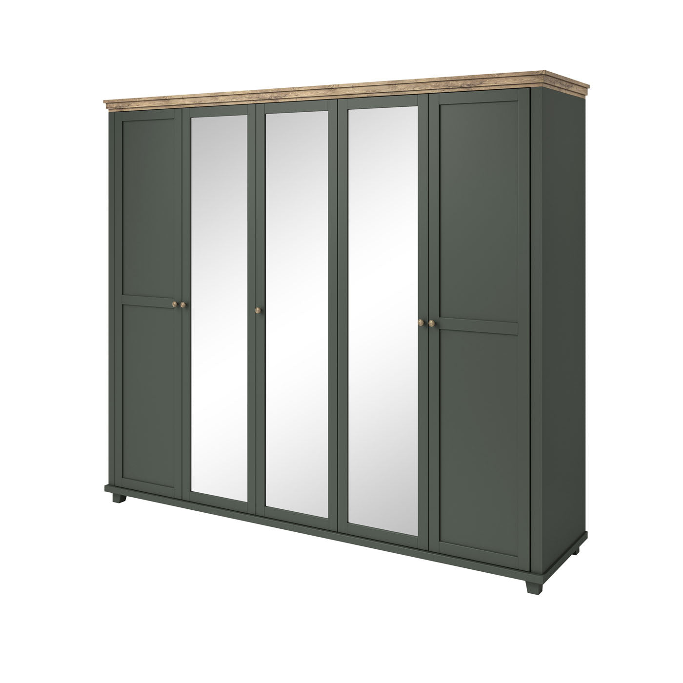 Skapis Evtar 200; 246/216/62 cm zaļs/Lefkas ozols - N1 Home