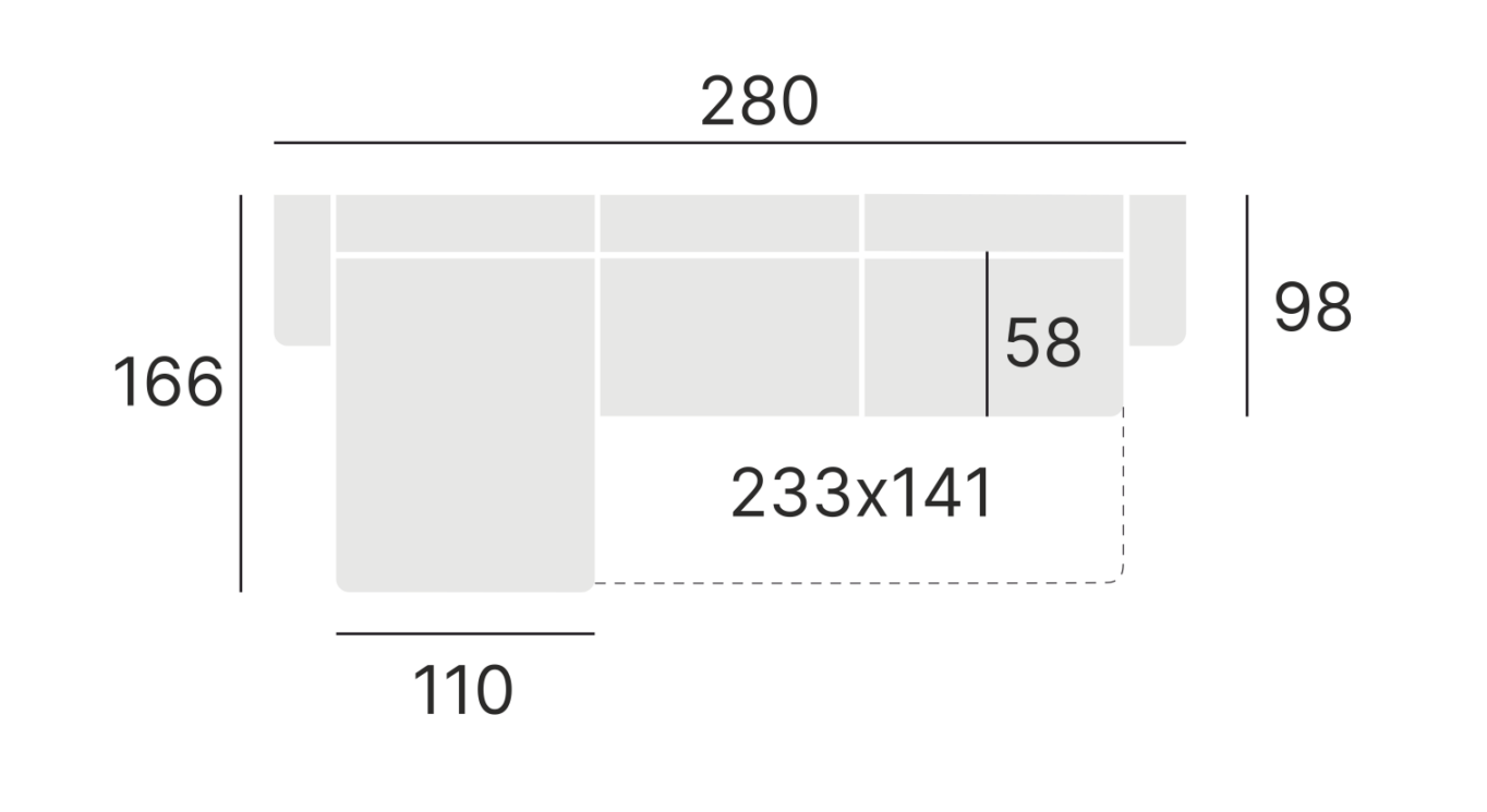 Dīvāns Floren 280/95/58 cm Perfect harmony 77 - N1 Home