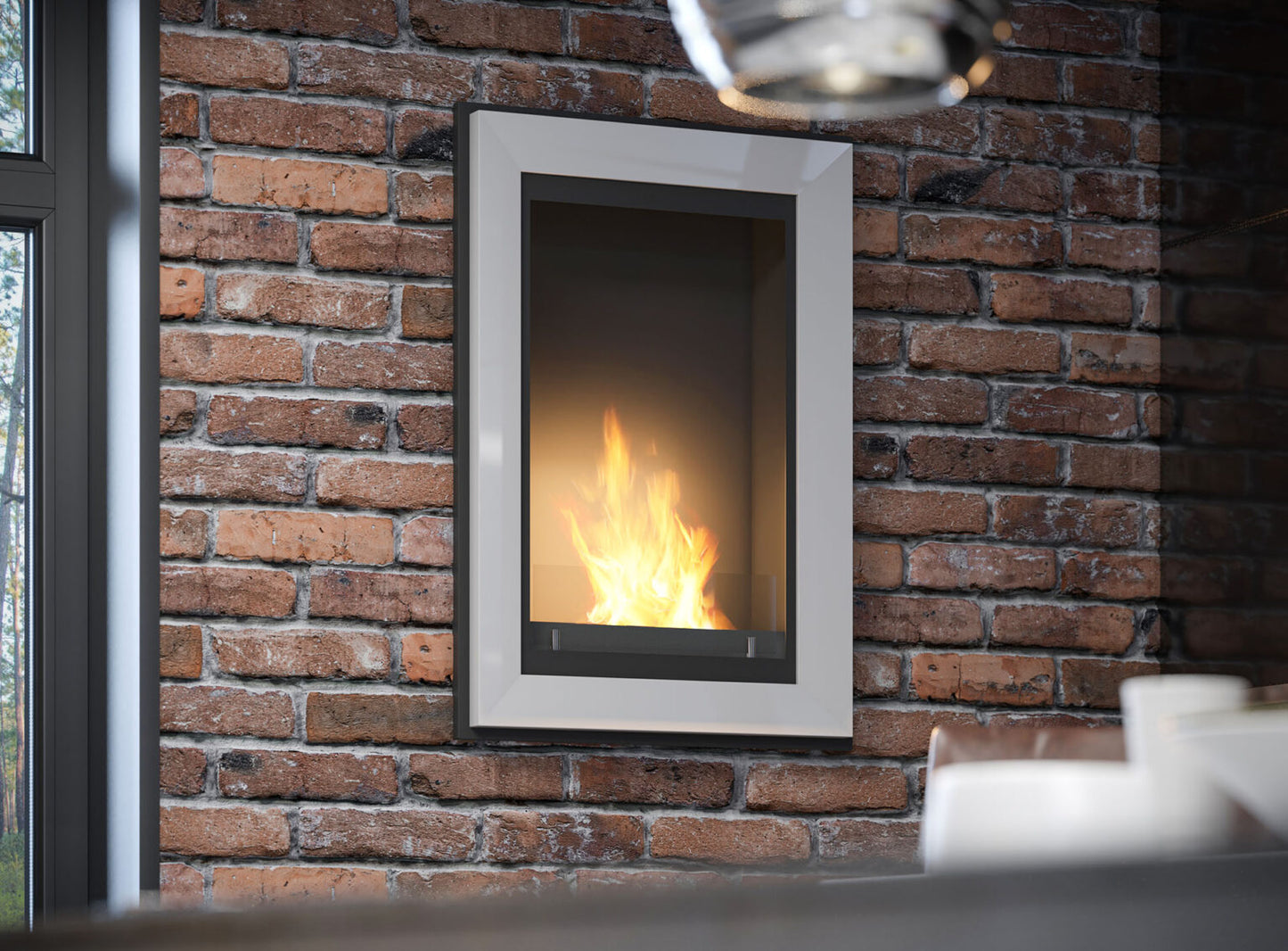 Biokamīns Frams 550 55/79/20 cm balts - N1 Home