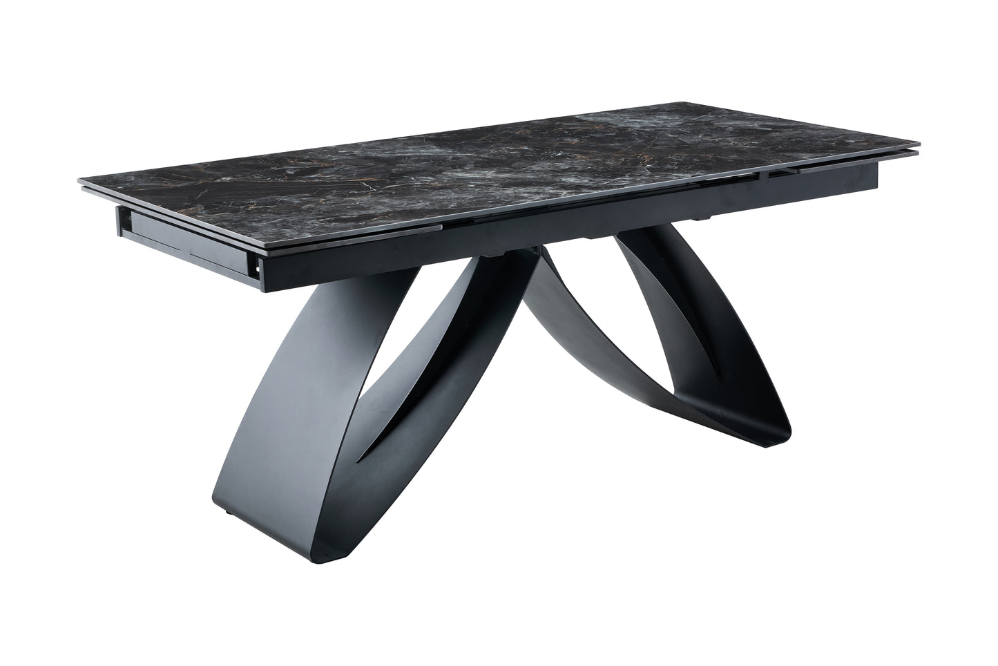 Galds Dora 180-260/90/76 cm melns. Ekskluzīvi! - N1 Home