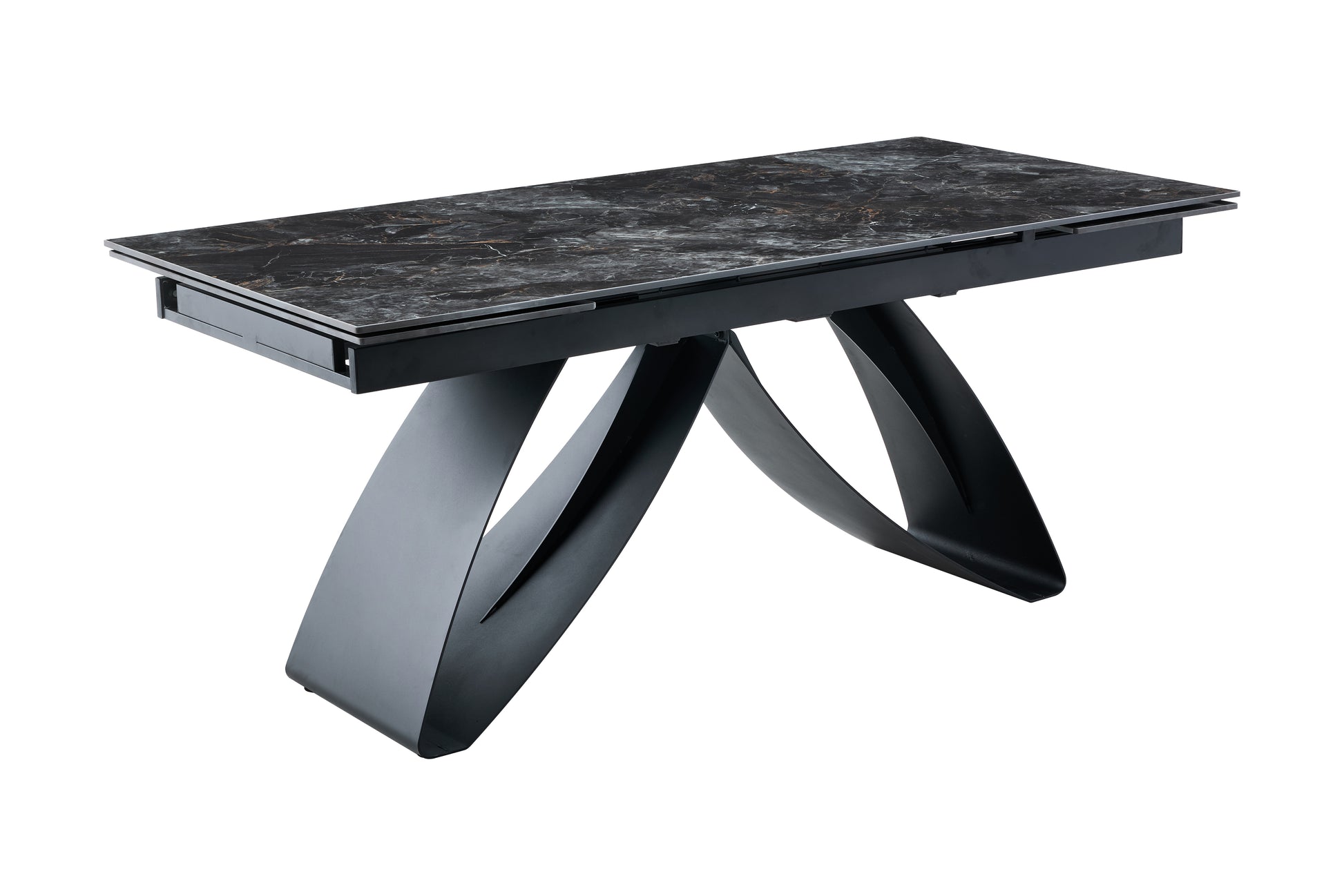 Galds Dora 180-260/90/76 cm melns. Ekskluzīvi! - N1 Home