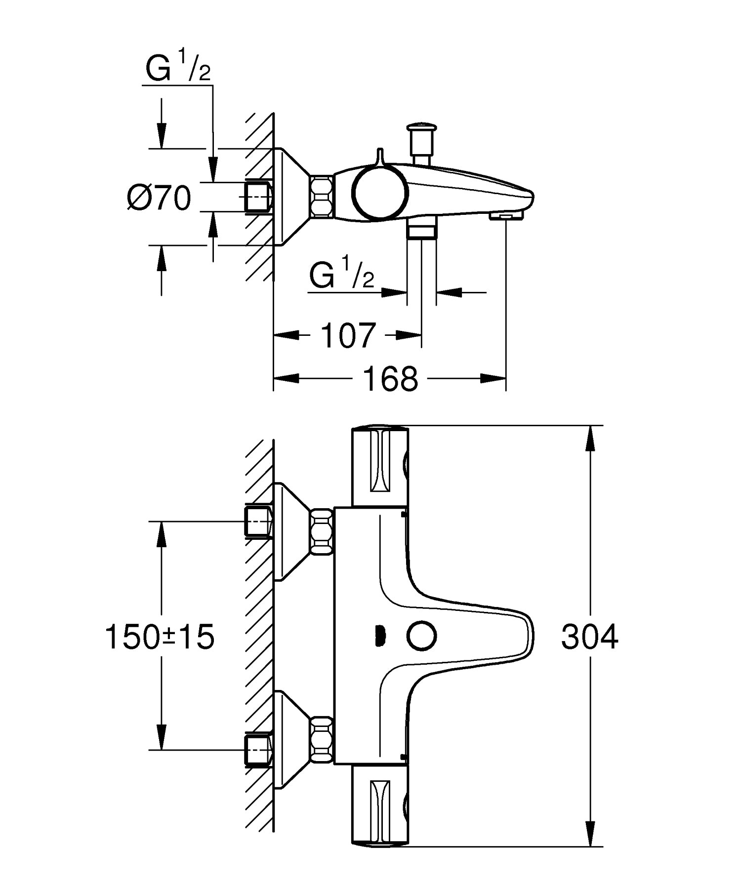 Vannas termostats Grohe Grohtherm 800, hroms - N1 Home